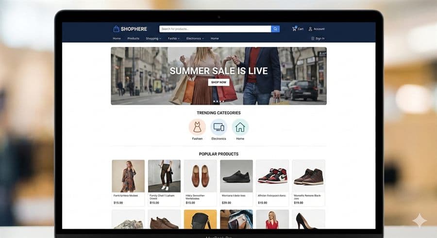 Modern market storefront example