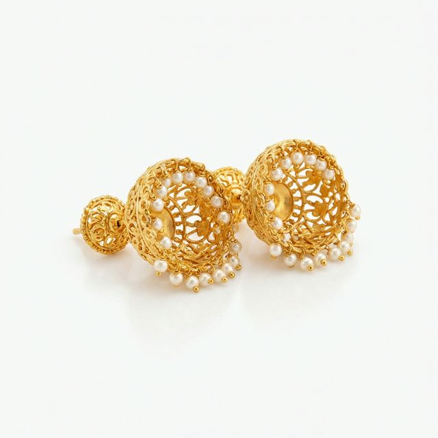 Gold Jhumka Set